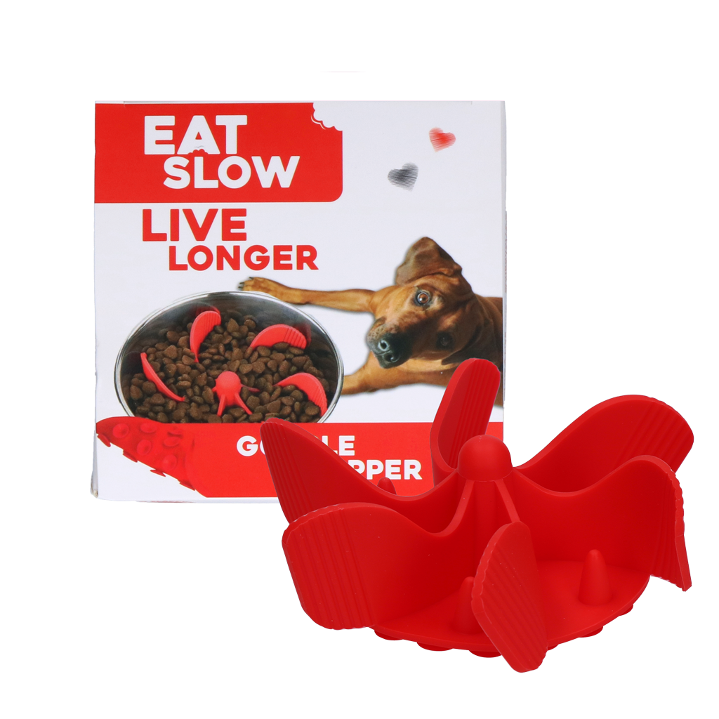 Eat Slow Live Longer Gobble Stopper Rot – Langsame Futteraufnahme Für Haustiere