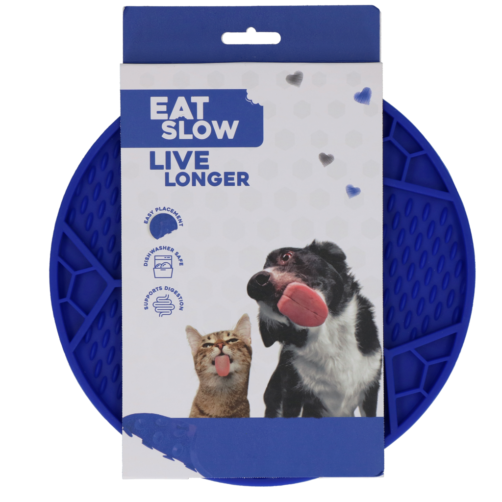 Eat Slow Live Longer Leckmatte Fußball Blau – Fördert Langsame Fütterung