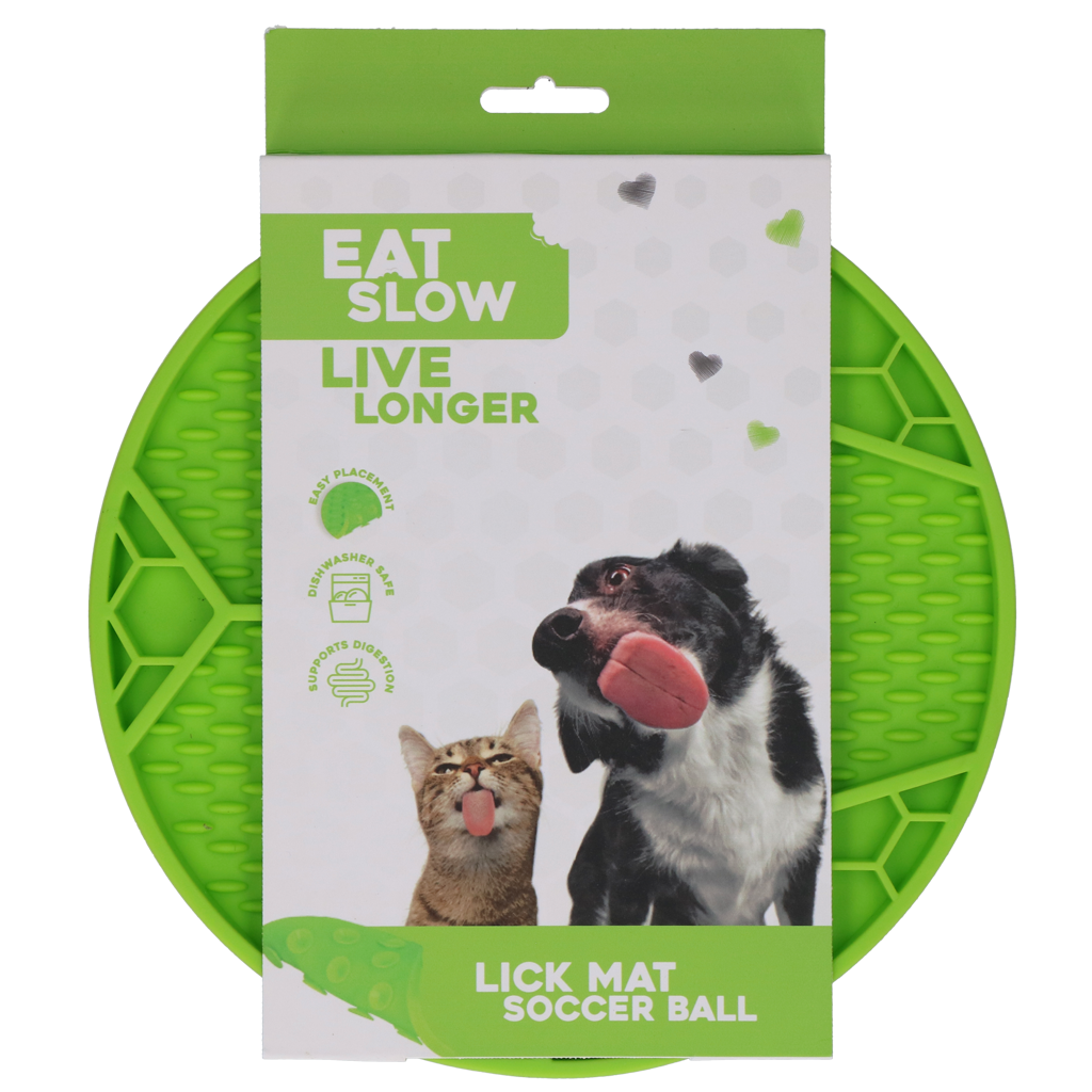 Eat Slow Live Longer Leckmatte Fußball Grün – Anspruchsvolles Lecken für Haustiere