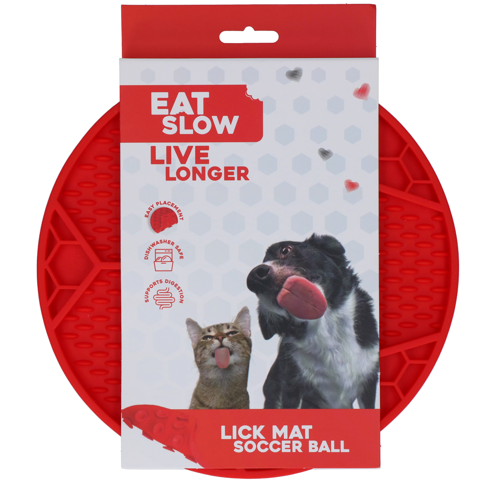 Eat Slow Live Longer Leckmatte Fußball – Fördert Langsame Fütterung