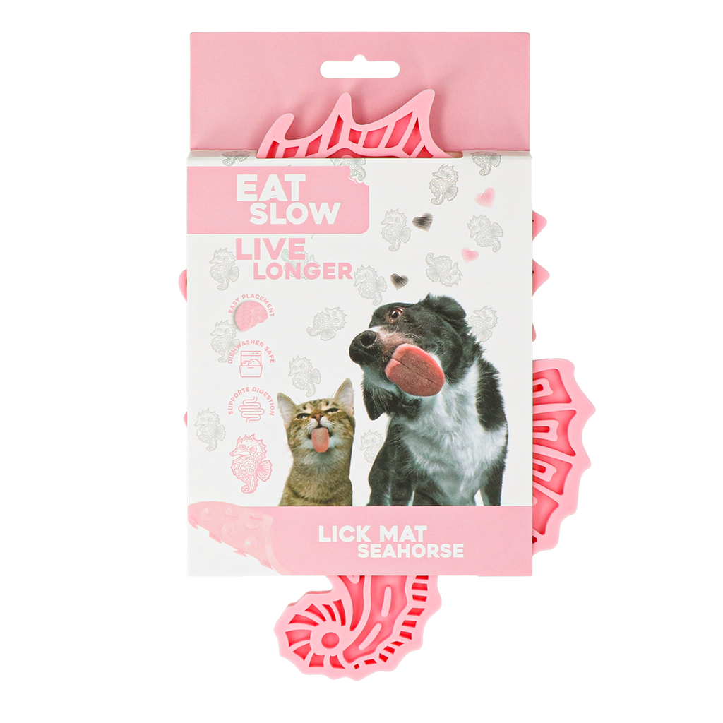 Eat Slow Live Longer Leckmatte Seepferdchen Rosa – Fördert Langsame Futteraufnahme