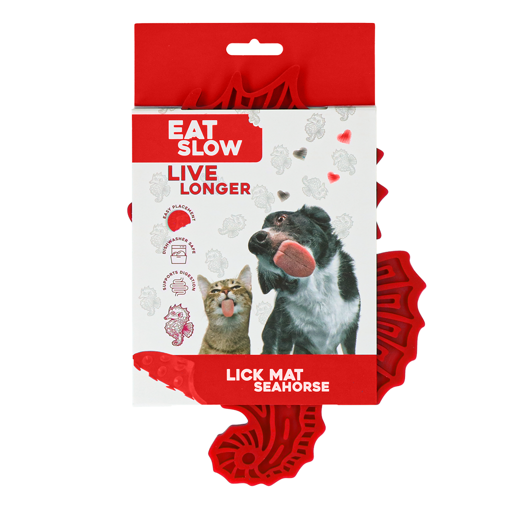 Eat Slow Live Longer Leckmatte Seepferdchen – Fördert Langsame Ernährung für Haustiere