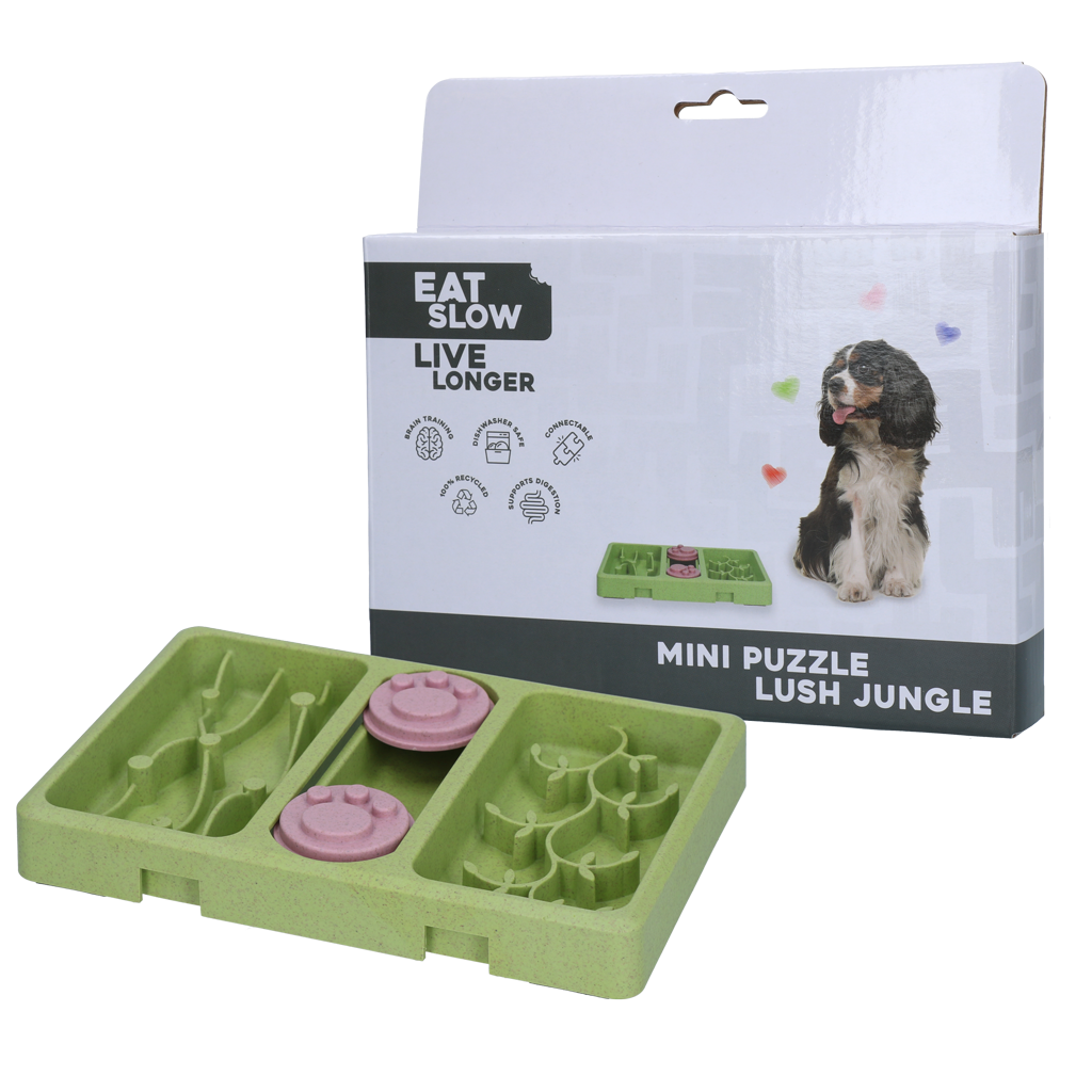 Eat Slow Live Longer Mini Puzzle Lush Jungle – Fördert Intelligenz Und Beschäftigung Für Hunde