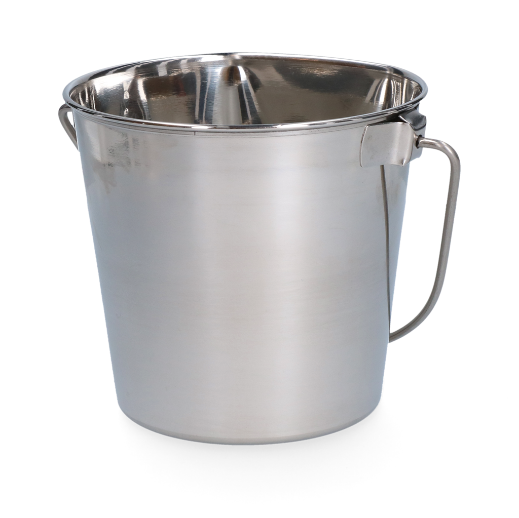 EdelstahlPro Edelstahleimer Mit Flachem Rand 1,89 l – Ideal Zum Wandaufhängen