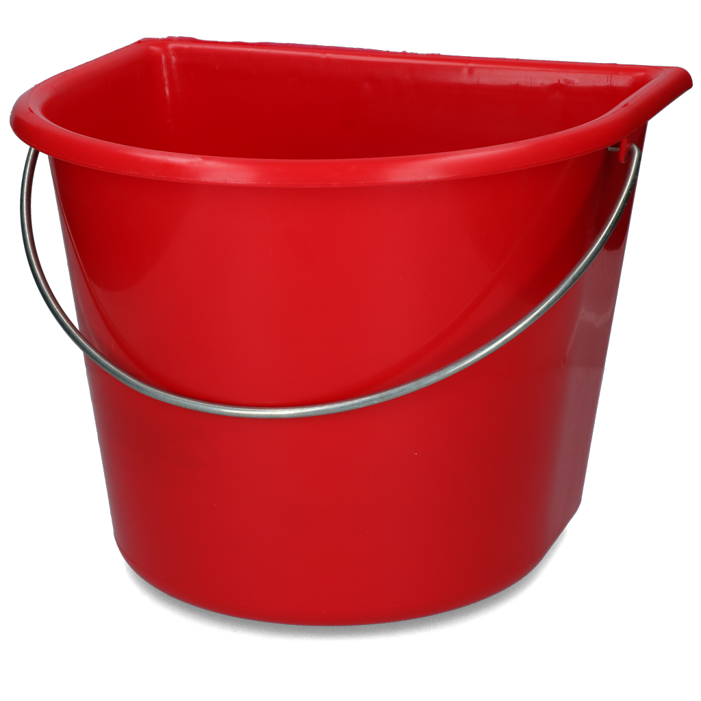 ErgoBucket Flacher Eimer 15 l Rot – Ergonomisches Design für Einfachen Transport