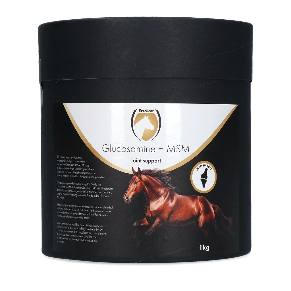 Excellent Horse Glucosamin Plus MSM 1 kg – Unterstützt Gelenke Und Knorpel