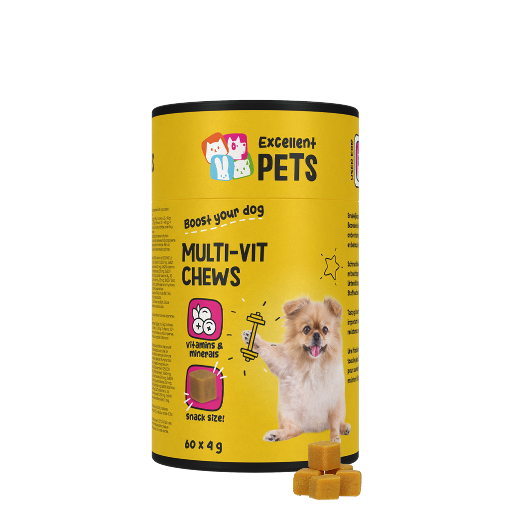 Excellent Pets Multi-Vit Kausnacks 60 Stück – Unterstützt Die Gesundheit Ihres Hundes