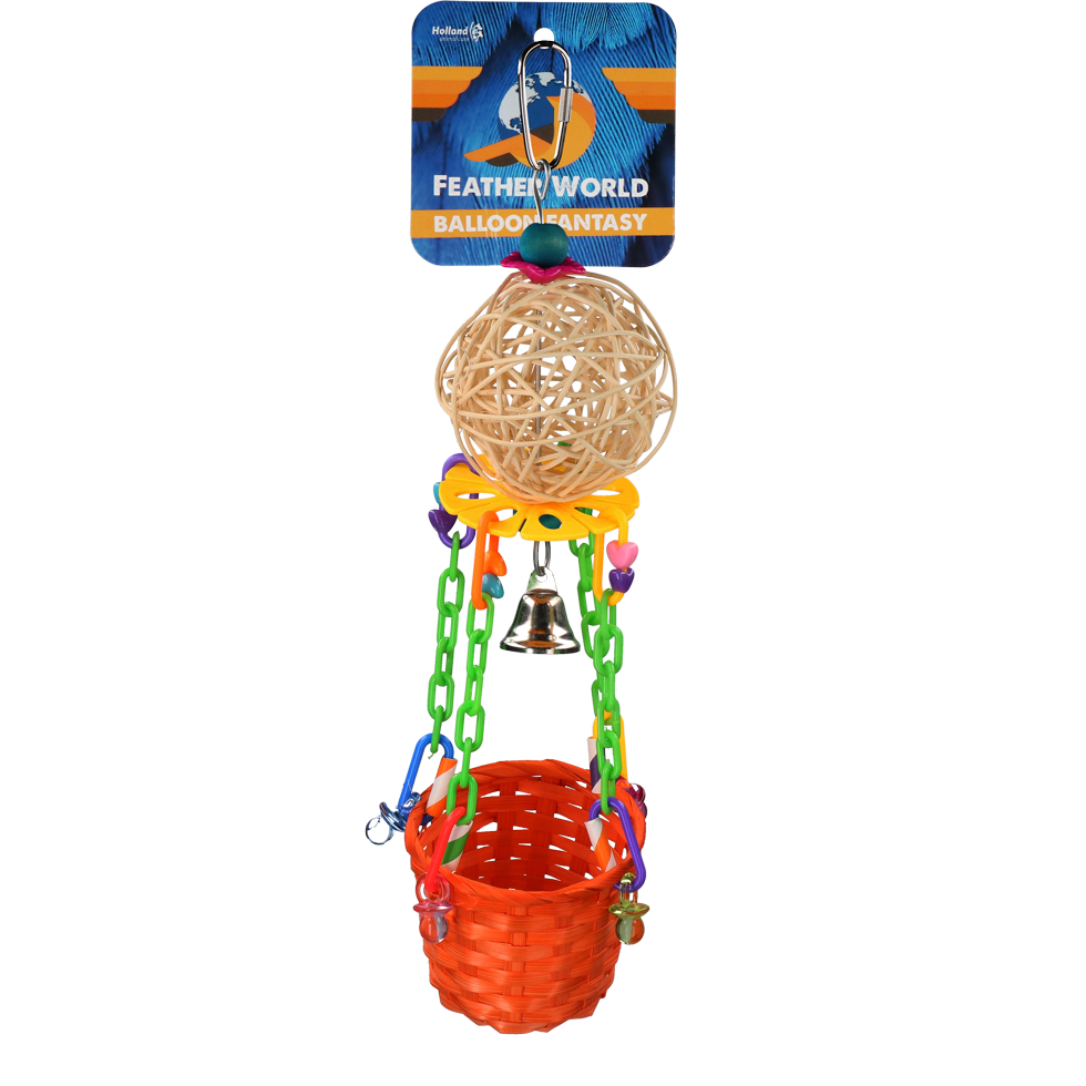 Feather World Balloon Fantasy – Spaßiges Spielzeug Für Vögel Mit Geflochtenem Korb
