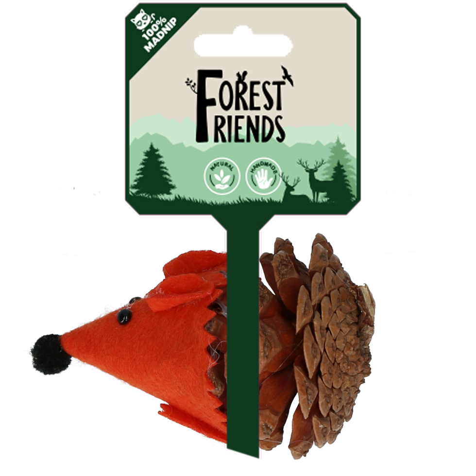 Forest Friends Maus Orange – Handgefertigt Aus Echtem Tannenzapfen Mit Katzenminze
