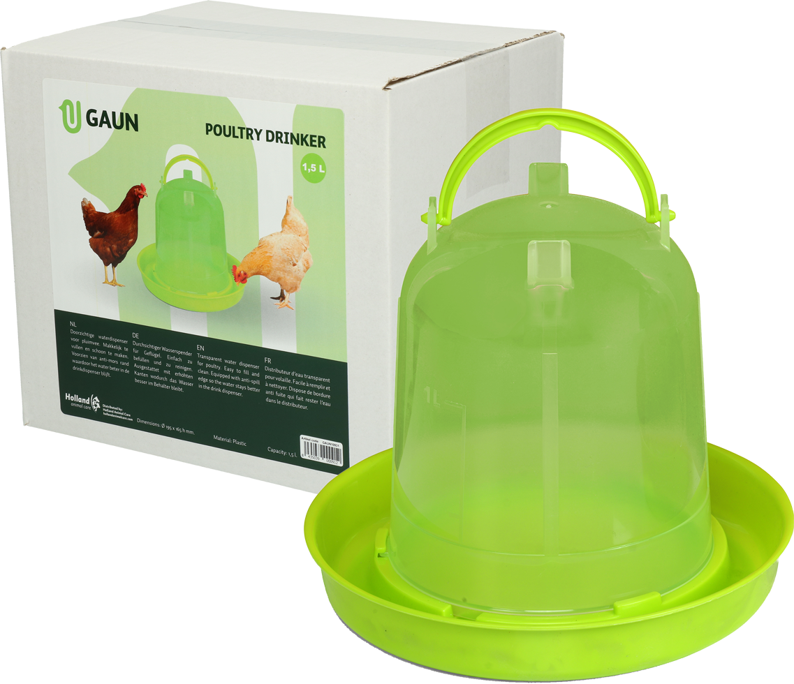 Gaun Geflügel Stülptränke Grün Lemon 1,5 l – Hochwertiger Wasserspender Mit Praktischem Handgriff