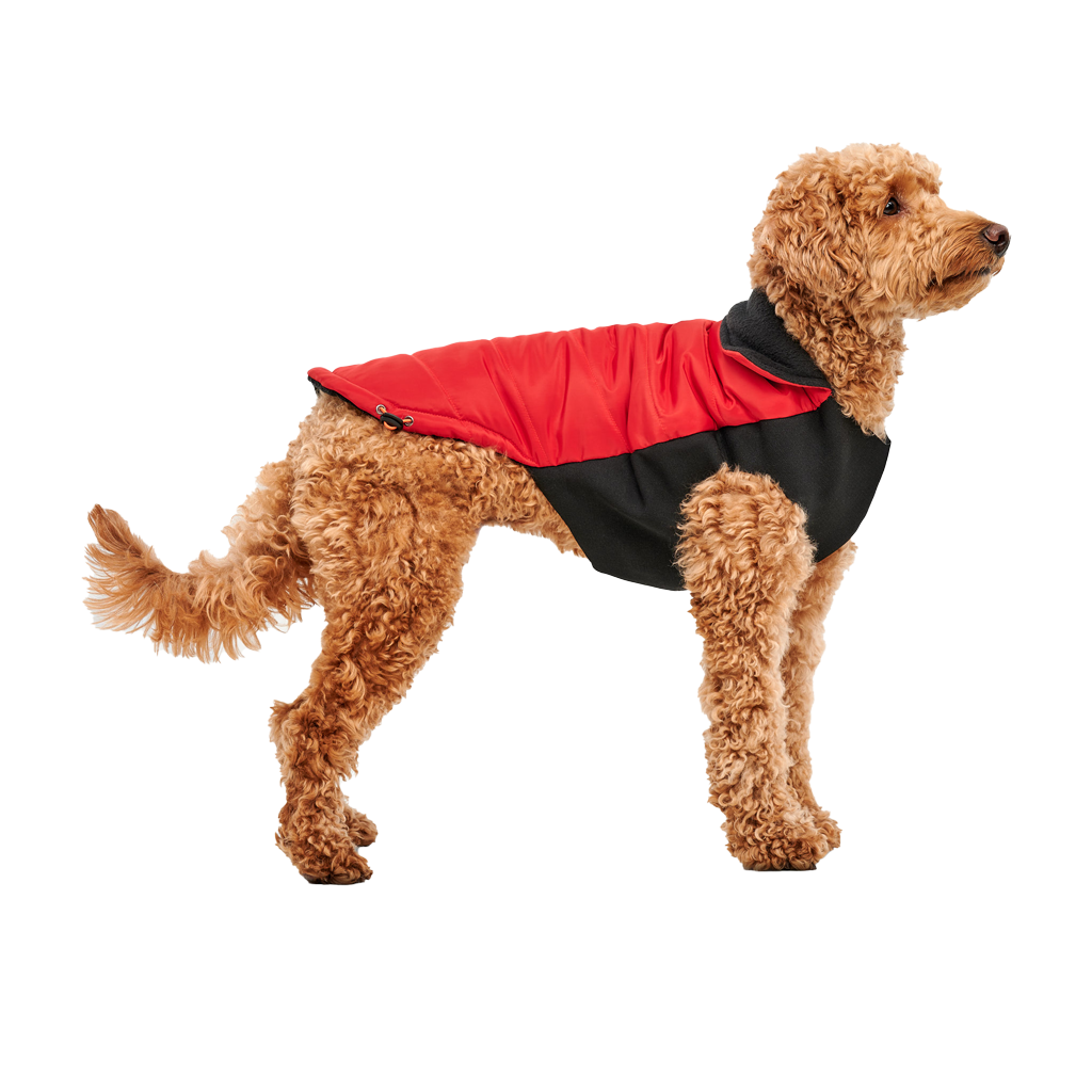 Goo-eez Mock Neck Signature Wrap Jacket XXL Rot/Schwarz – Wasserabweisend Mit Plüschfutter
