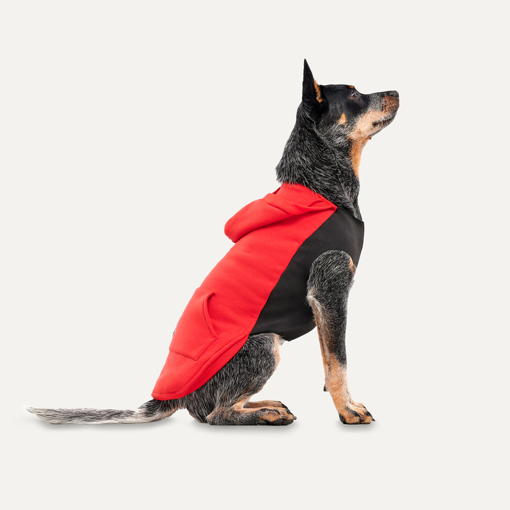 Goo-eez Kangaroo Fleece Hoodie S Rot Schwarz – Bequeme Wärme Für Ihren Hund