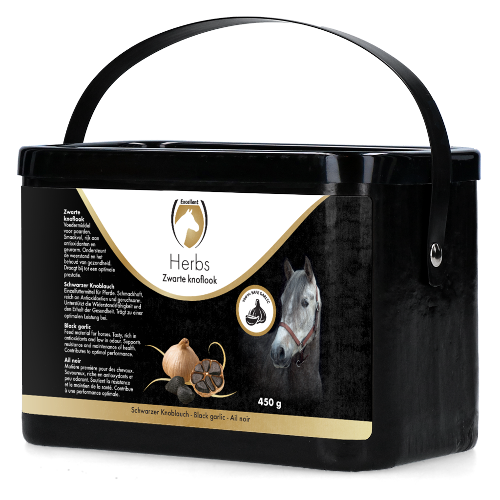 Excellent Horse Herbs Schwarzer Knoblauch 450 g – Milder Geschmack Ohne N-Propyldisulfid