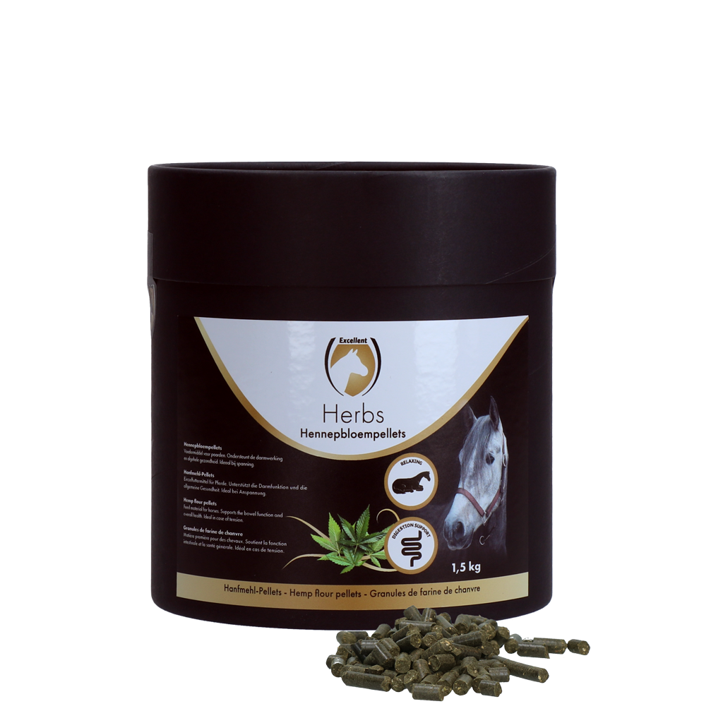 Excellent Horse Hanfmehl-Pellets 1,5 kg – Unterstützt Die Darmfunktion Und Allgemeine Gesundheit