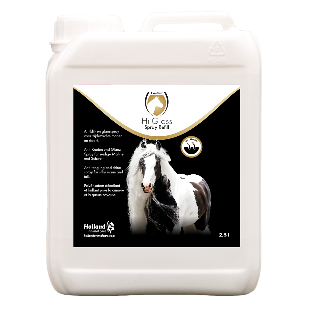 Excellent Horse Hi Gloss Spray Nachfüllung 2,5 l – Hochglänzender Glanz für Mähne und Schweif