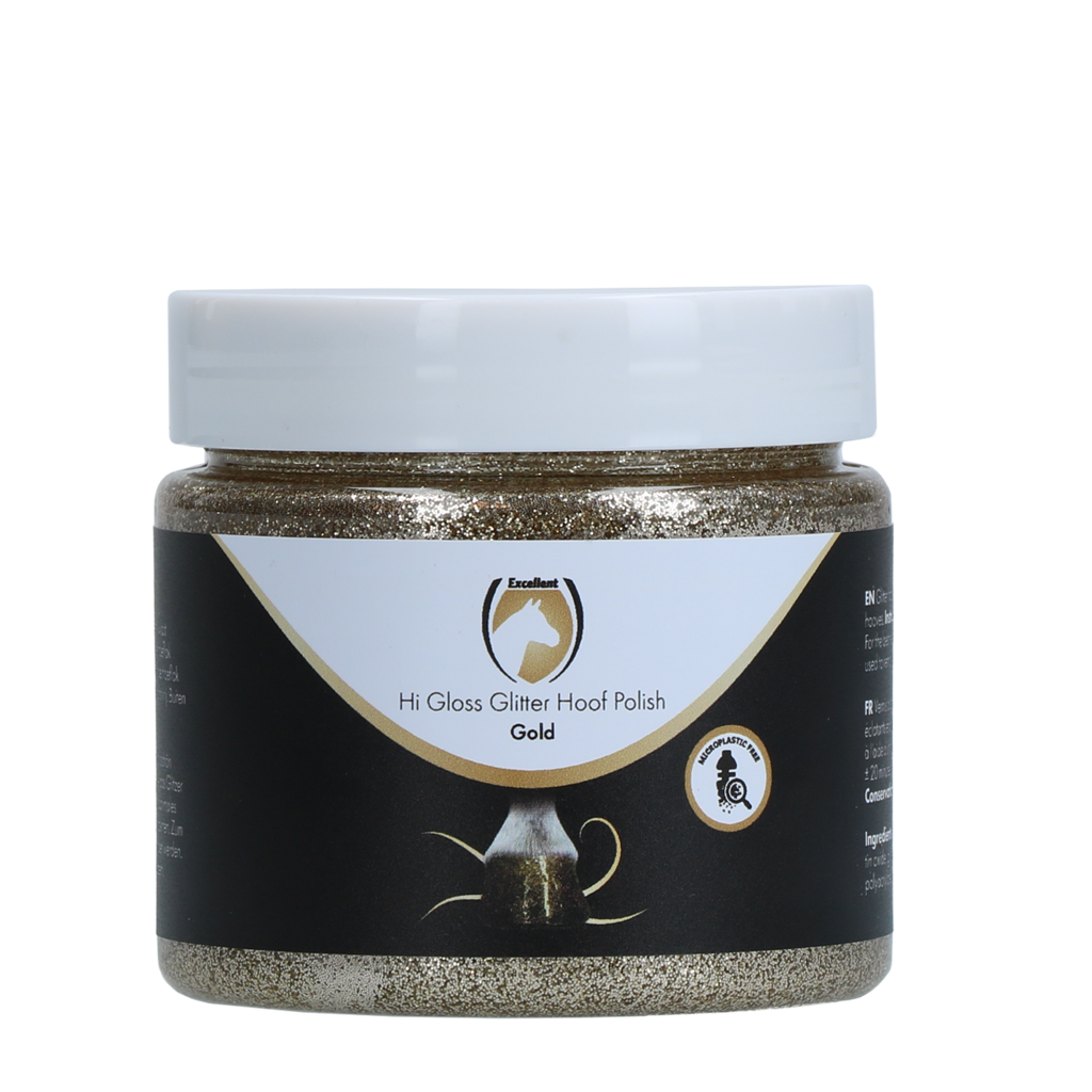 Excellent Horse Hi Gloss Glitzer Huflack Gold 150 ml – Brillante Hufpflege für Perfekten Glanz