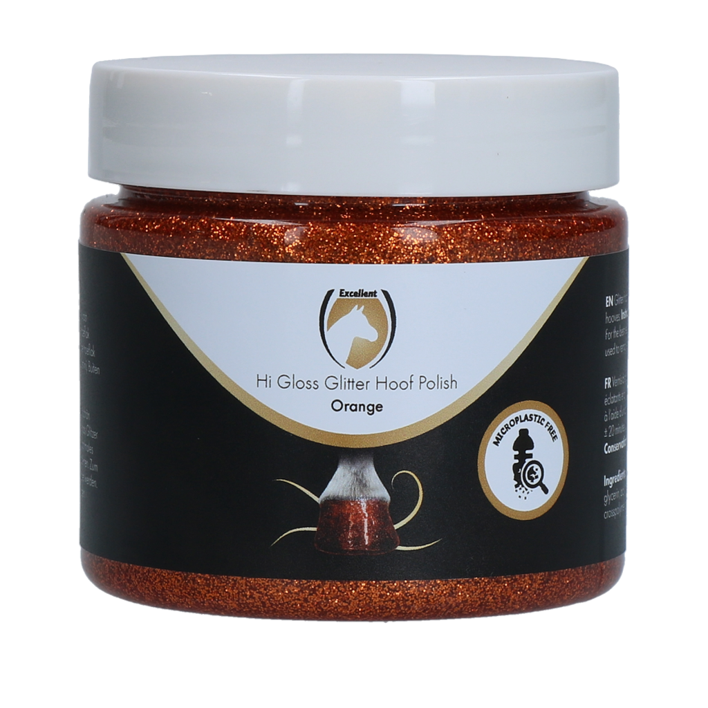 Excellent Horse Hi Gloss Glitzer Huflack Orange 150 ml – Perfekter Glanz Für Hufe
