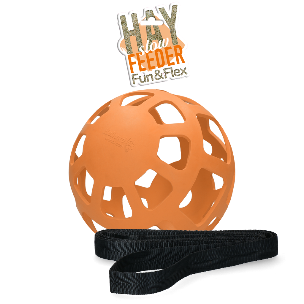 Hay Slow Feeder Fun & Flex Orange – Verlangsamt Fressverhalten für Beschäftigung
