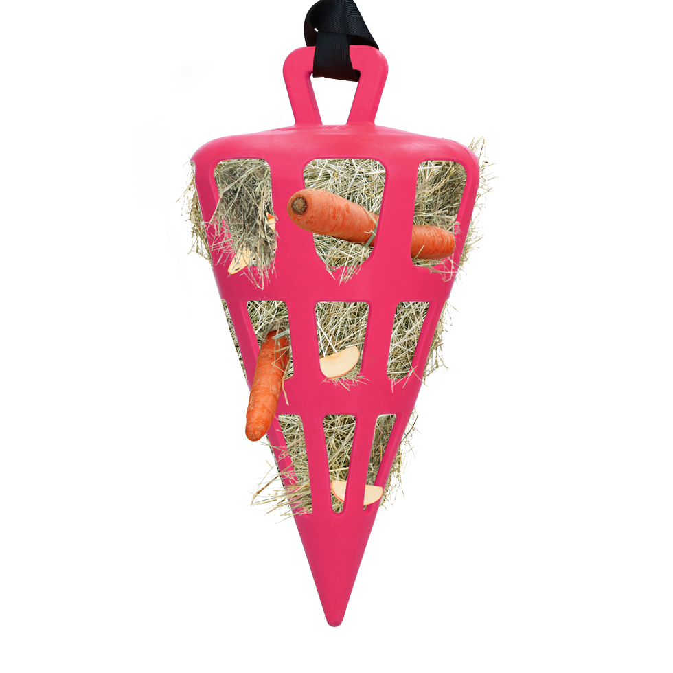 Hay Slow Feeder Fun & Flex Karotte Rosa – Fördert Langsame Fütterung und Verhindert Langeweile
