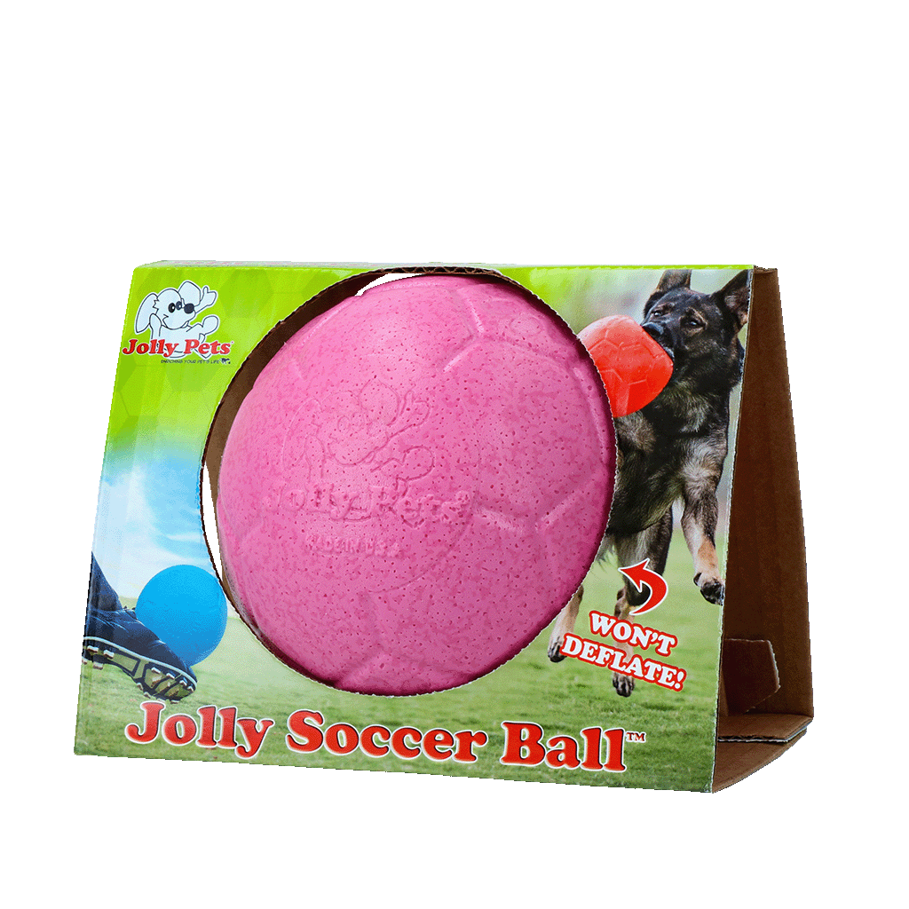 Jolly Jolly Soccer Ball Rosa S – Bissfester Hundespielball für Aktive Bewegung