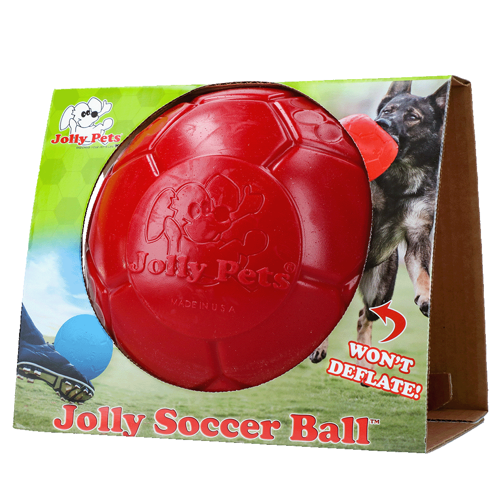 Jolly Fußball Rot L – Bissfestes und Schwimmfähiges Spielzeug