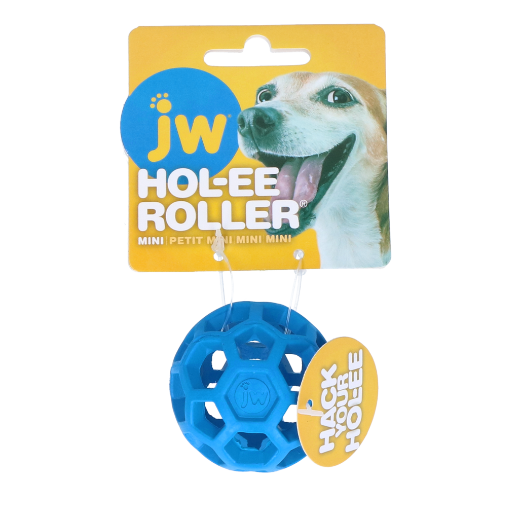 JW Hol-ee Roller Mini Blau – Strapazierfähiger Naturkautschuk für Apportierspiele