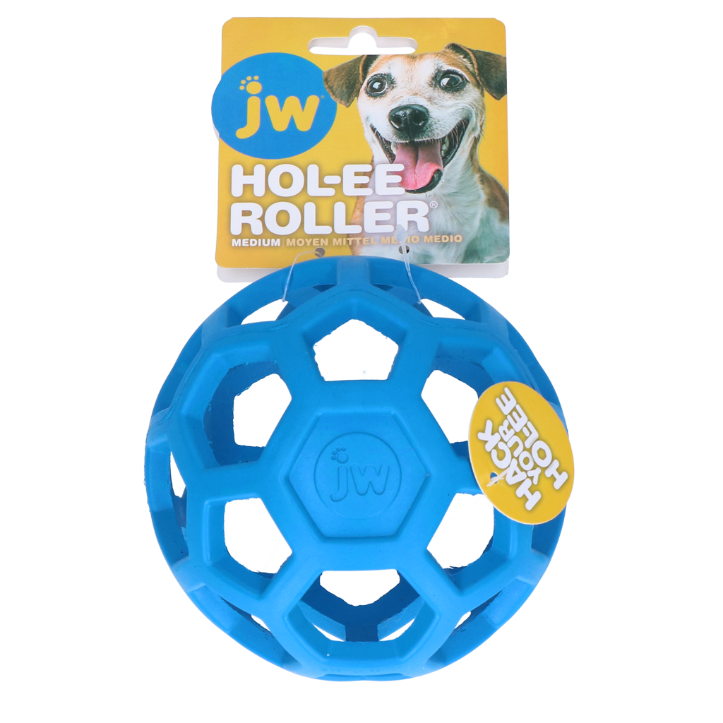 JW Hol-ee Roller Medium Blau – Strapazierfähiger Naturkautschuk für Apportierspiele