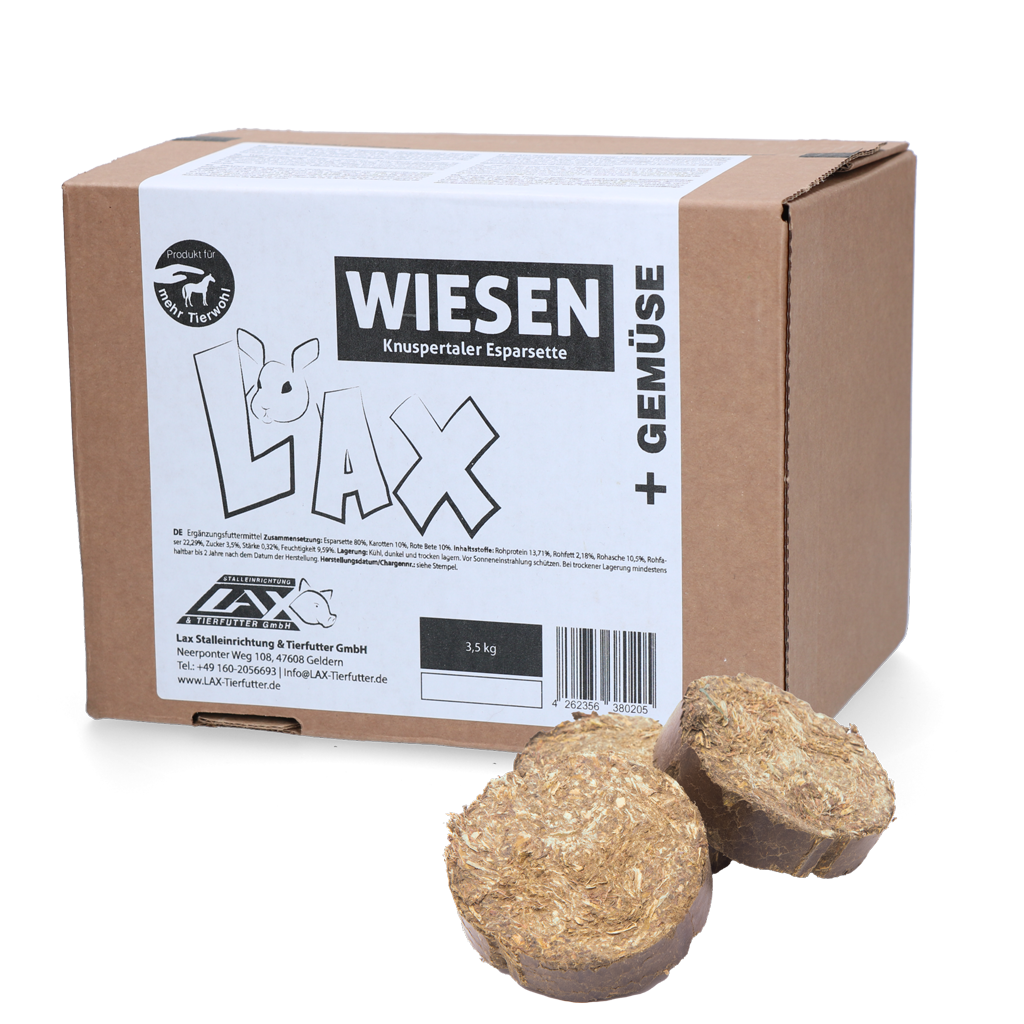 Lax Wiesen Knuspertaler Esparsette & Gemüse 3,5 kg – Gesunde Ergänzung Für Nagetiere