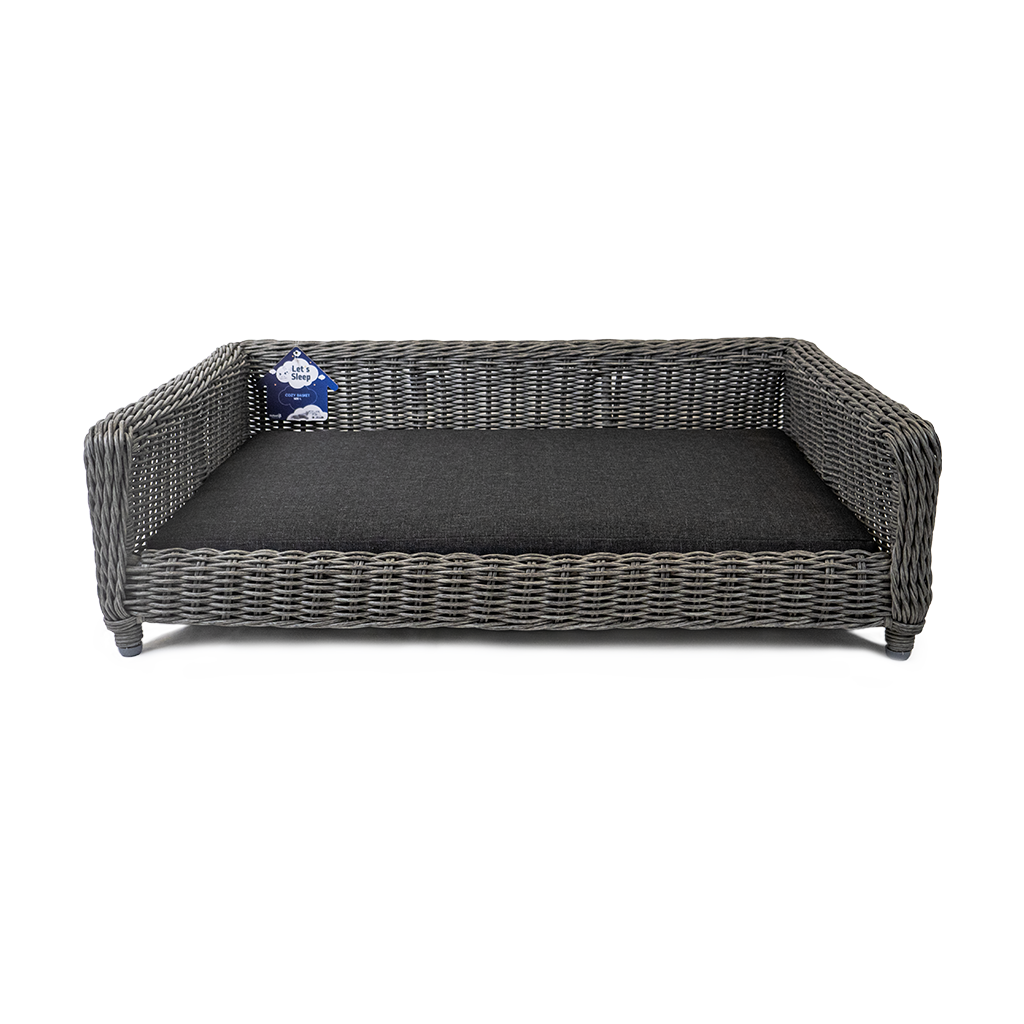 Let's Sleep Cozy Basket – Bequemer Weidenkorb Für Hunde XL Anthrazit
