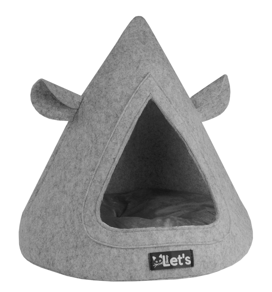 Let's Sleep Pet Cave TeePee Grau – Stabiler Schlafplatz Für Ihre Katze