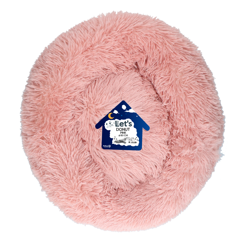 Let's Sleep Donut Rosa XL – Bequemer Schlafplatz Für Hunde und Katzen