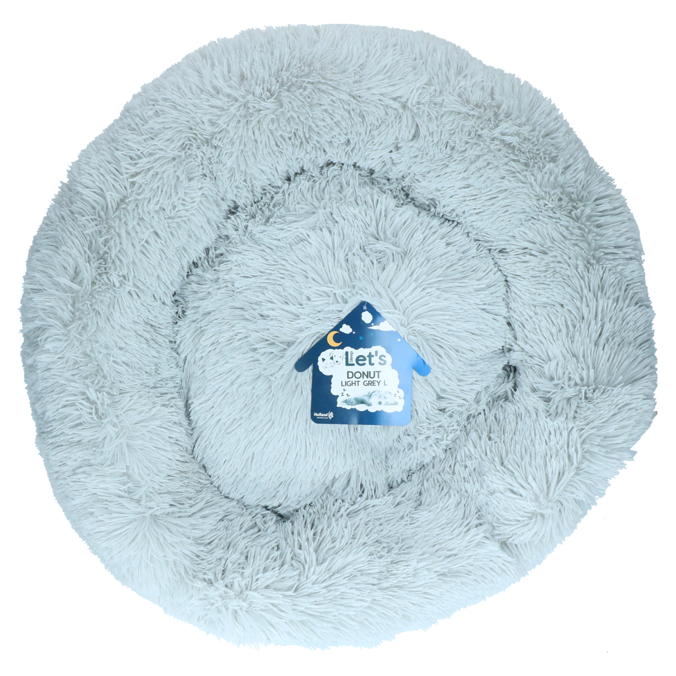 Let's Sleep Donut Hellgrau L – Bequemer Schlafplatz Für Haustiere