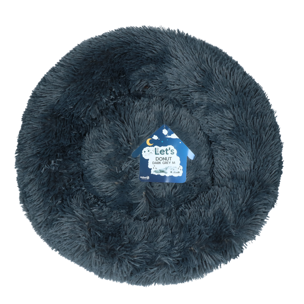 Let's Sleep Donut Dunkelgrau M – Bequemer Schlafplatz für Haustiere