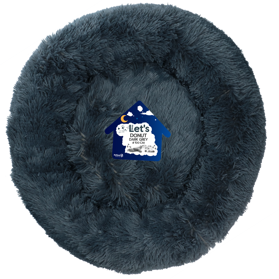 Let's Sleep Donut Dunkelgrau XXL – Fluffiger Schlafplatz Für Hunde Und Katzen