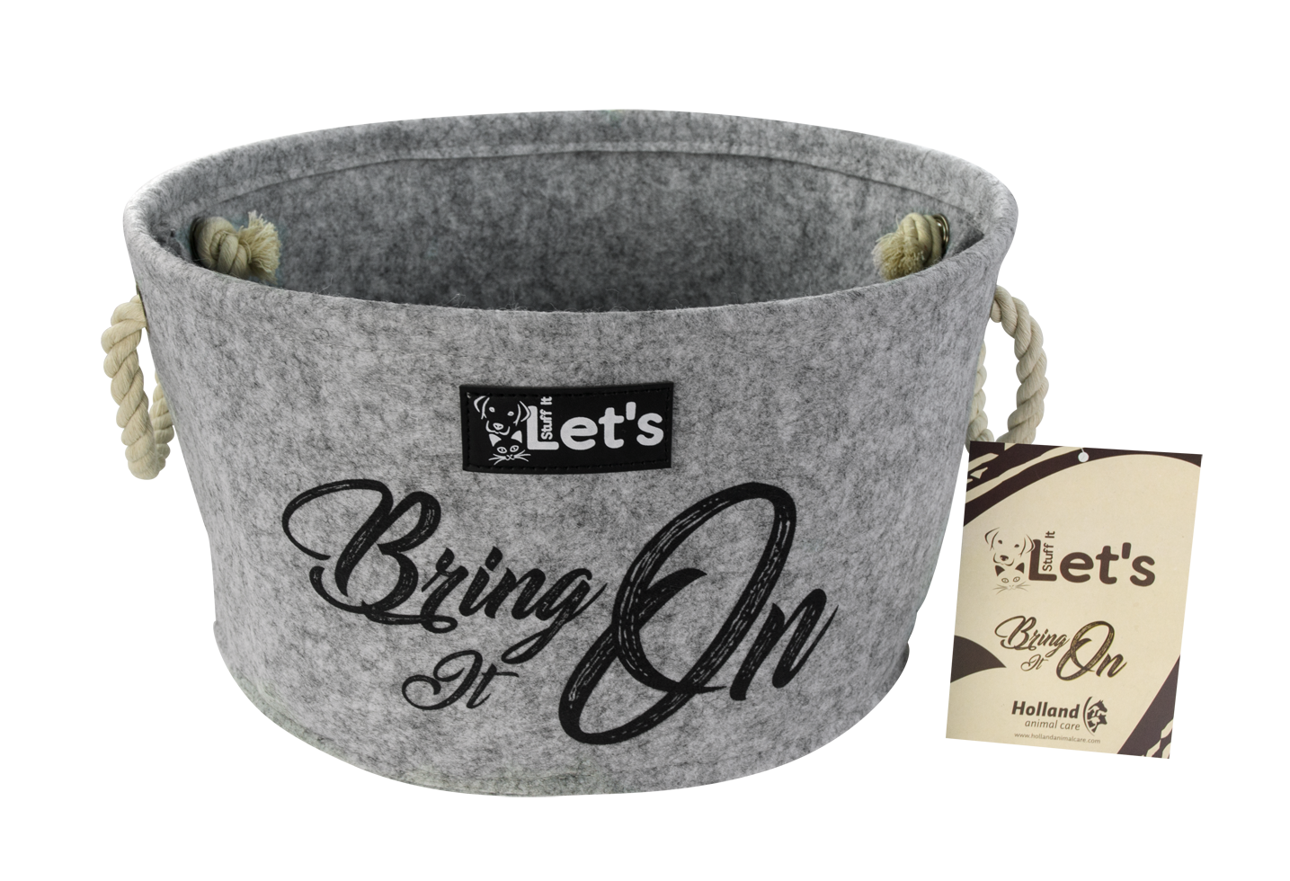Let's Stuff It Bring It On Grau – Praktischer Hundespielzeugkorb