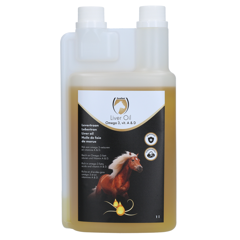 Excellent Horse Lebertran 1 l – Reich an Omega-3-Fettsäuren und Vitaminen A und D