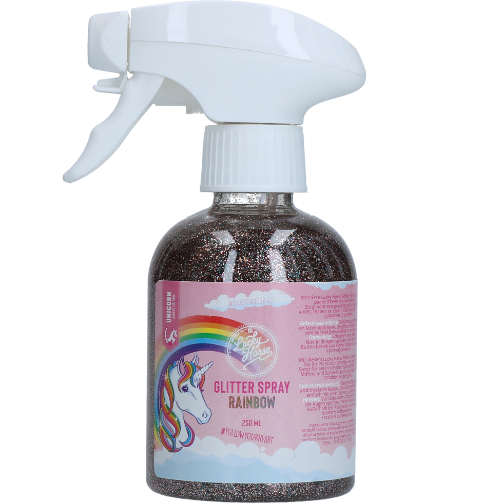 Lucky Horse Unicorn Glitzerspray Regenbogen – Für Strahlenden Glitzereffekt auf Fell und Mähne