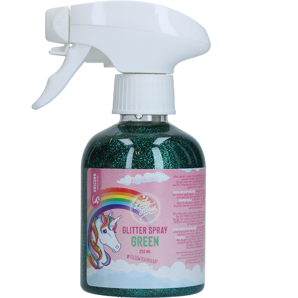 Lucky Horse Unicorn Glitzerspray Grün – Strahlender Glitzereffekt für Pferd und Pony