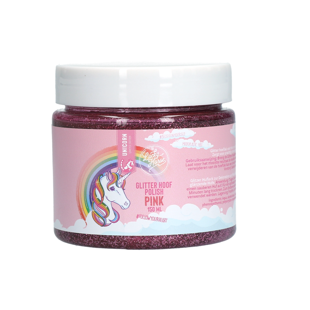 Lucky Horse Glitzer Huflack Rosa – Atemberaubender Glanz für Pferdehufe