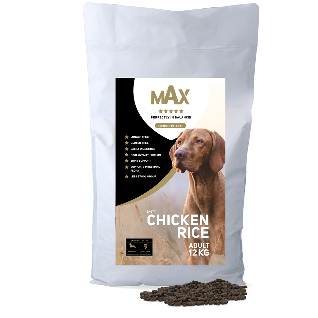 Max Adult Gepresste Pellets Huhn & Reis – Ausgewogene Ernährung Für Erwachsene Hunde