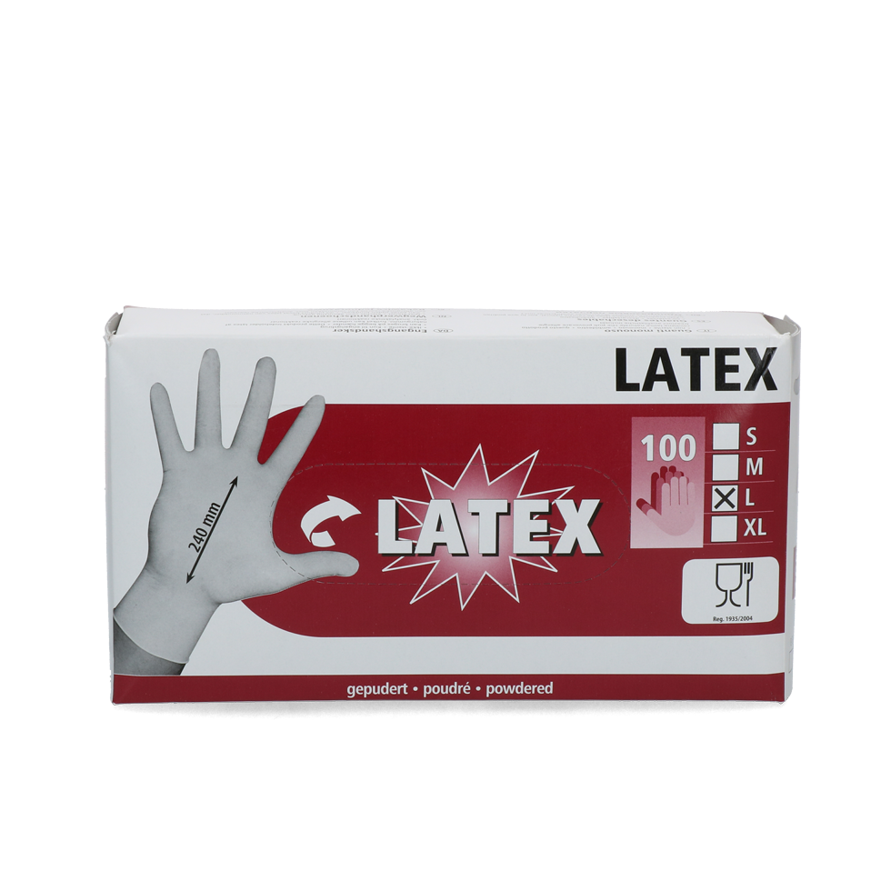 LatexPro Handschuh Gepudert M (7-8) – Hohe Empfindlichkeit und Lebensmittelecht