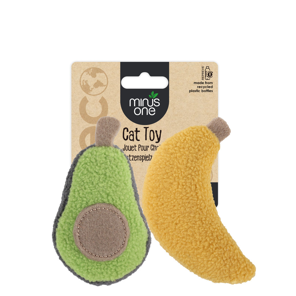 Minus One Fruit Katzenspielzeug Avocado & Banane – Umweltfreundlich Mit Katzenminze