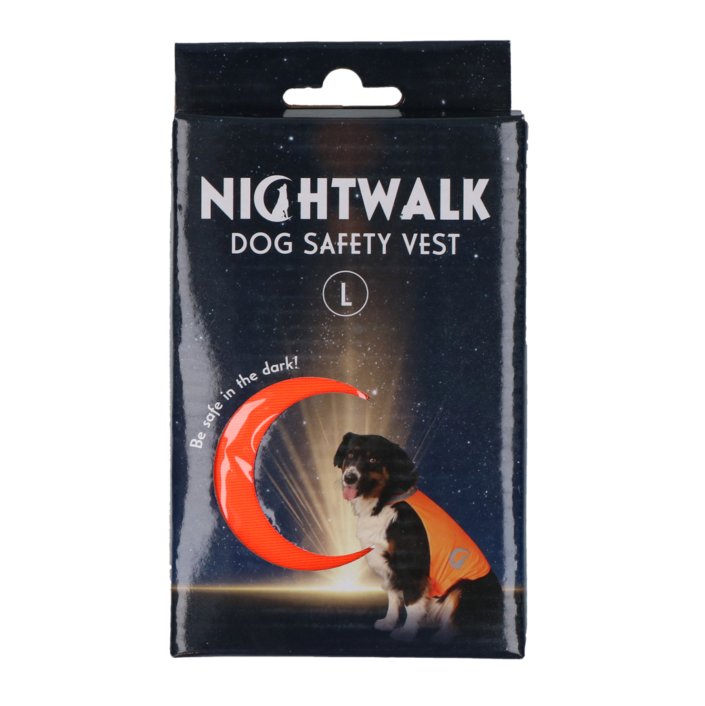 Nightwalk Sicherheitsweste Orange L – Hohe Sichtbarkeit Für Hunde Im Dunkeln
