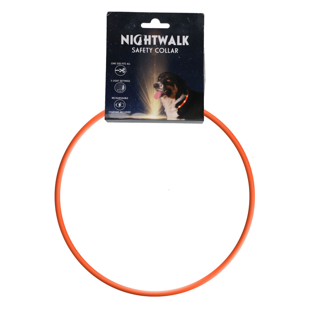 Nightwalk Sicherheits-Halsband Orange – Immer Sichtbar Ohne Batterien