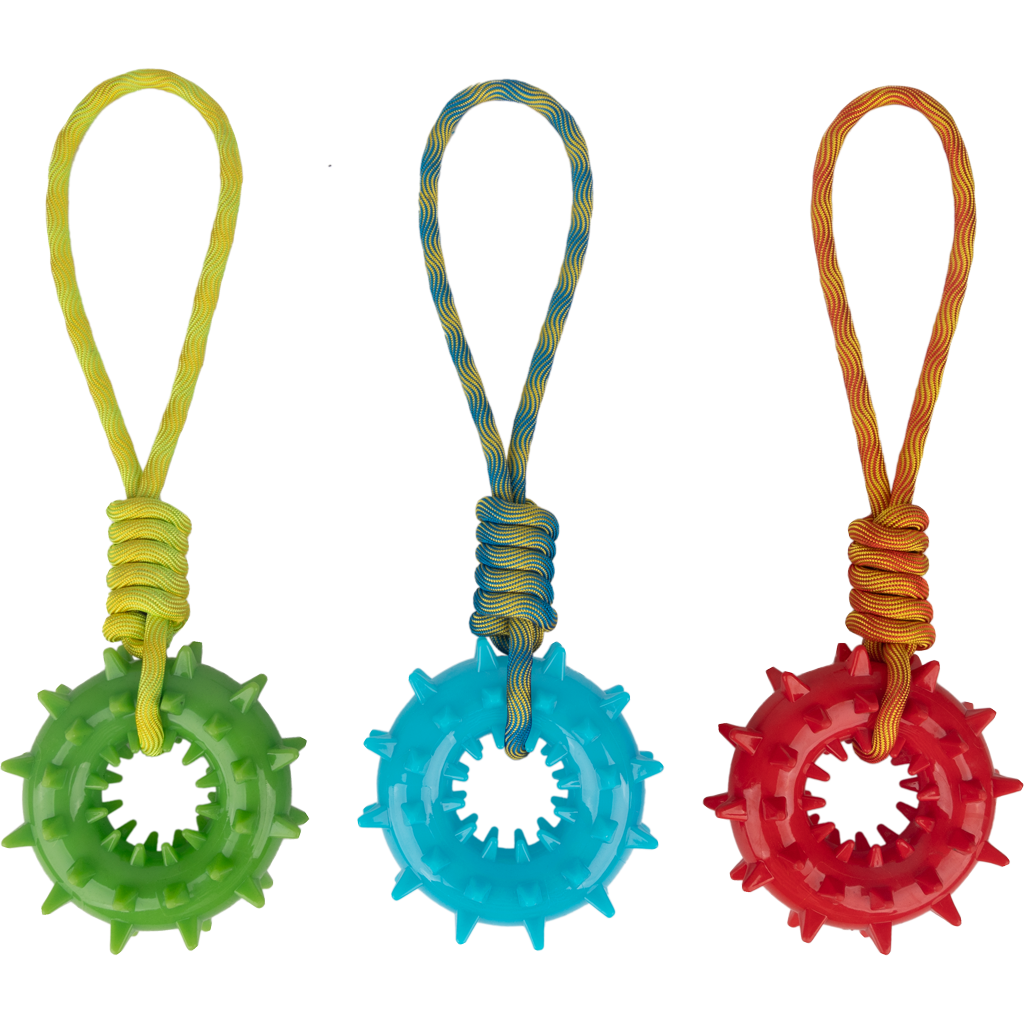 Pawise Play-N-Tug Ring Mit Griff – Vielseitiges Apportier- und Tauziehspielzeug