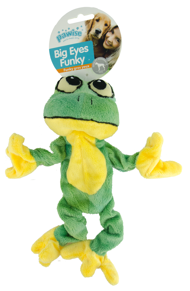 Pawise Big Eyes Funky Frosch S – Unwiderstehlich Weiches Plüschtier Mit Zwei Quietschern