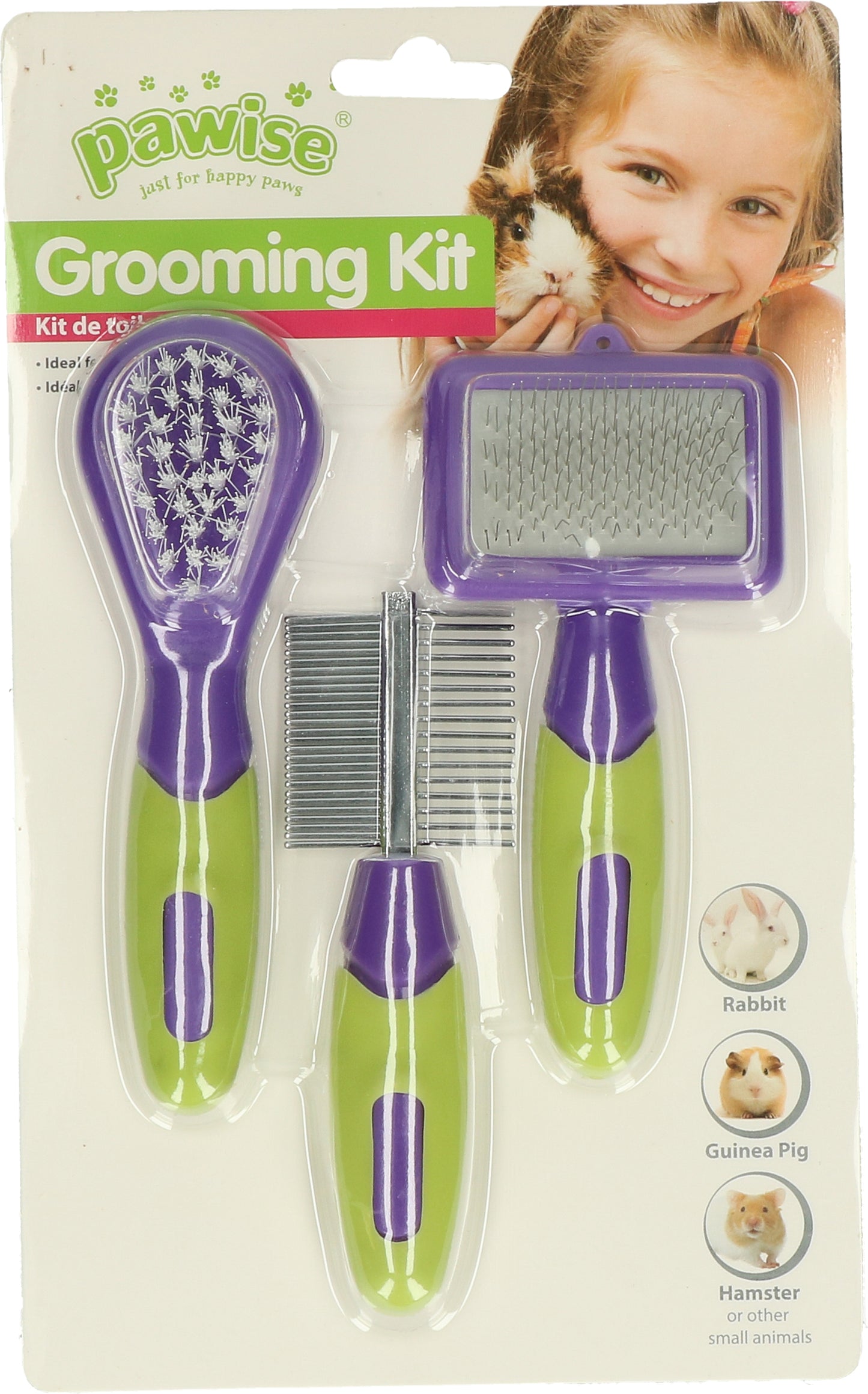 Pawise Grooming Kit Für Nager Und Kaninchen – Drei Bürsten Für Perfekte Fellpflege