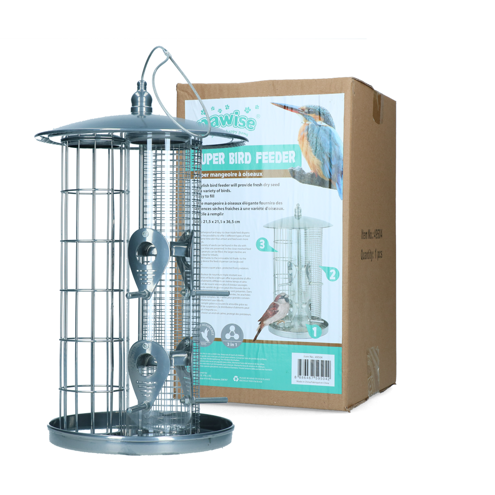 Pawise Super Vogel Futterspender 3 in 1 – Vielseitig Für Verschiedene Futterarten