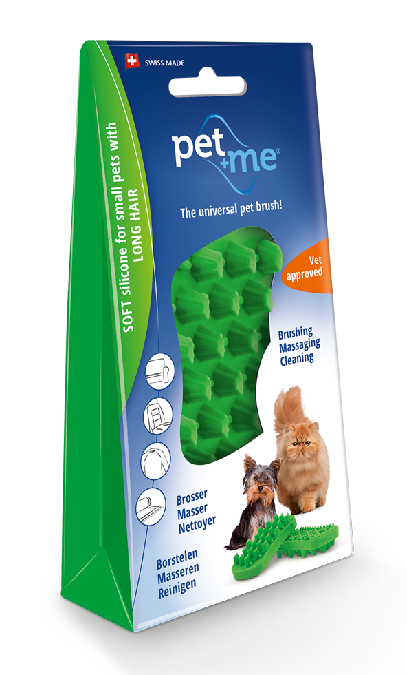 Pet+Me Cat Hair Brush Langhaar Grün – 4-in-1 Bürste Für Tiefenreinigung Und Massage