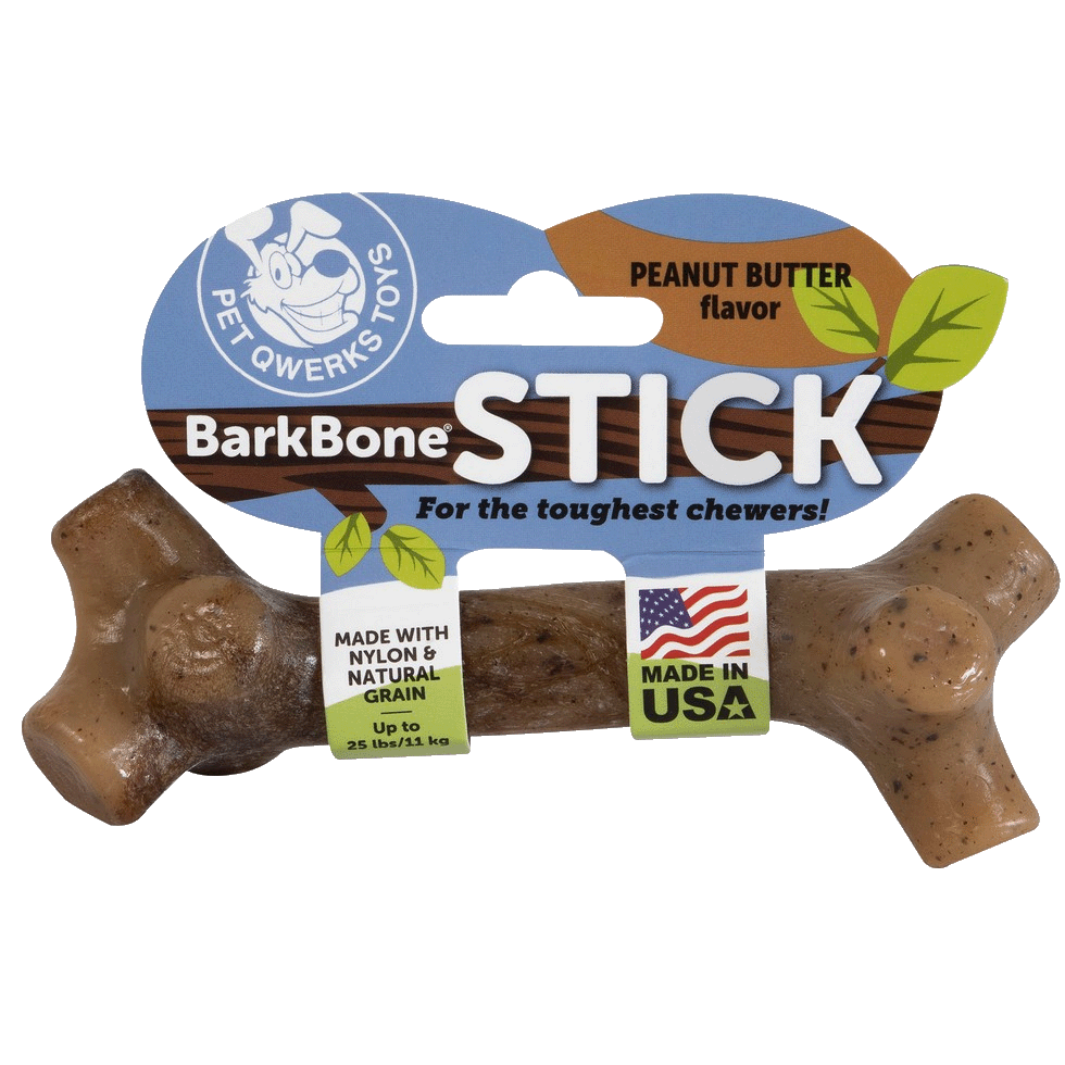 Pet Qwerks BarkBone Stick Erdnussbutter XL – Langanhaltendes Kauerlebnis für Hunde